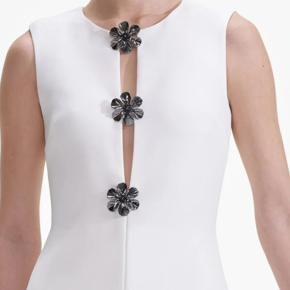 Self-Portrait Crepe Sleeveless A-Line Playsuit - Picture 3 of 5